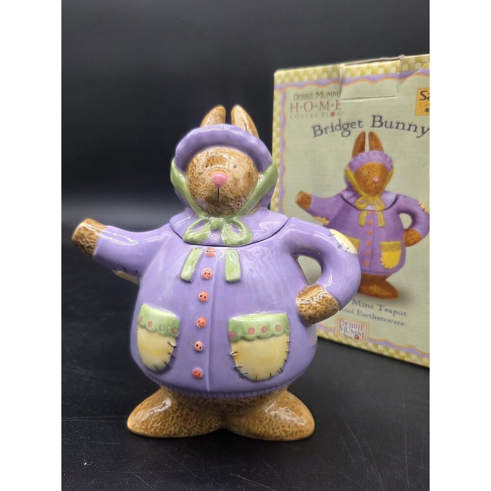 Vintage Sakura Bridget Bunny Mini Tea Pot Debbie Mumm Home Easter Decor With Box
